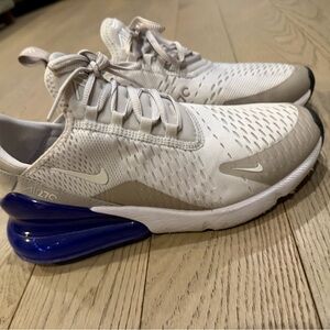 Nike White & Blue Air Max 270 Sneakers